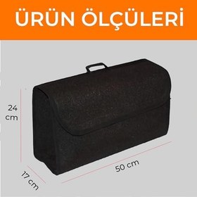 Resim WONKEY - Araç Bagaj Düzenleyici Çanta, Premium Kalın Araba Çantası Organizer, Oto İçi Aksesuar Malzeme Düzenleme, Otomobil Alet Saklama Kutusu - 50 x 24 x 17 Cm 