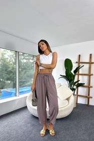 Resim Lady Pixie Premium Seri Gofre Kumaş Cepli Şalvar Pantolon 