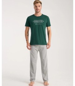 Resim Giyim Erkek Yeşil Kısa Kol Pijama Takımı Yeşil 