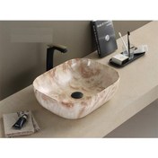 Resim PUROSER Palazzo Marbel Beige Çanak Lavabo 
