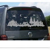 Resim Melek Pazarı 160 X 56 Cm Kamp Çadırı Ve Dağ Manzarası Karavan Sticker 