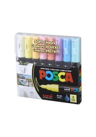 Resim Supertrend Posca Pc-1m 0.7 Su Bazlı Boyama Markörü Seti Pastel Renkler 8 Renk Görsel Rengi 