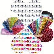 Resim 750 adet Renkli Kendinden Yapışkanlı Taşlı Stickerlar - El Sanatları, Tırnak Sanatı, Fotoğraf Çerçeveleri, Tebrik Kartları, Doğum Günü Partileri & Festivaller, DIY Dekorasyon için 3mm Akrilik Taşlı Yamalar | Yansıtıcı Taşlar | Tek Sıra Yapışkanlı, Elmas Sanatı Stickerları 