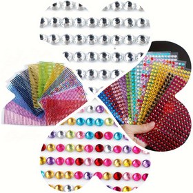Resim 750 adet Renkli Kendinden Yapışkanlı Taşlı Stickerlar - El Sanatları, Tırnak Sanatı, Fotoğraf Çerçeveleri, Tebrik Kartları, Doğum Günü Partileri & Festivaller, DIY Dekorasyon için 3mm Akrilik Taşlı Yamalar | Yansıtıcı Taşlar | Tek Sıra Yapışkanlı, Elmas Sanatı Stickerları 