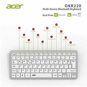 Resim Acer OKR220 Beyaz MultiDevice Dual Mode 2.4GHZ Bluetooth Klavye 