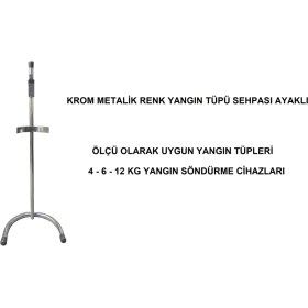 Resim İnterform Krom Renk Yangın Tüpü Sehpası Ayaklı ( Yangın Tüpü Hariç ) 