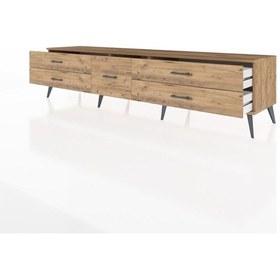 Resim Hyperion Tv Ünitesi 5 Çekmeceli 220x44x51 Çam-aytaşı/çam Aytası/atlas Çam - Atlas Çam 