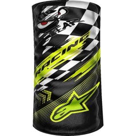 Resim Crown Micro Siyah Damalı Bayrak Yarışçı Çok Amaçlı Bandana Boyunluk Maske Motorcu Buff Racing Alpinestar Balaklava 
