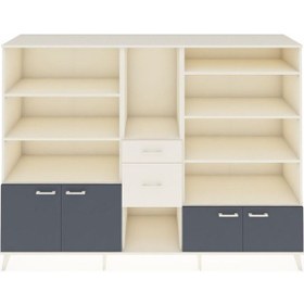 Resim Hyperion Dolap 10 Raflı 2 Çekmeceli 4 Kapaklı 220x44x163 Aytaşı-a Aytaşı-antrasit/aytaşı 