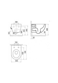 Resim Creavit Fe322 Free Rim-Off Kanalsız Asma Klozet - Mat Siyah 