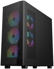 Resim 1ST PLAYER FD5-M Siyah 600W 80+ ARGB 4x12cm Fan Temperli Cam Mesh USB 3.0 M-ATX Kasa 