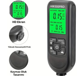 Resim Epilons HW-300PRO Oto Boya Kalınlık Ölçer Fe Nfe 2000ΜM + 2 Fonksiyonlu Bardak Tutucu Hediyeli 