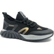 Resim Gamelu Enjin Memory Taban Sneakers Erkek Spor Ayakkabı Siyah 