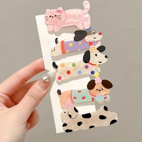 Resim 5'li/10'lü Sevimli Parti Şapkalı Köpek & Kedi Saç Tokaları - Renkli Ördek Gagalı Klipsler, Kaymaz Tutuşlu Yan Saç Stili, Evcil Hayvan Severler İçin Hediye, Hafif Tasarım, Evcil Hayvan Aksesuarları 