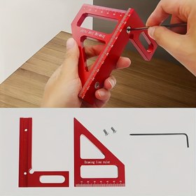 Resim Ahşap İşleri ve DIY için Yüksek Hassasiyetli Alüminyum Alaşımlı Çok Fonksiyonlu 45 Derece Açı Cetveli 
