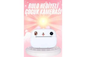 Resim Shopwave Çocuklara Özel Şirin Tasarımlı Mini Fotoğraf Yazıcısı 3 Adet Rulo Hediyeli 