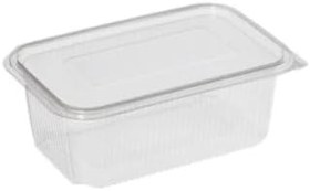 Resim Plastik Sızdırmaz Kap 1000 Gr cc Kullan At Tek Kullanımlık Plastik Kapaklı Kase 100 Adet 