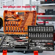 Resim Ultimate 151/46 parça otomotiv mekanizma takım seti - yüksek kaliteli mandrenli tork anahtarı ve çoklu tornavida setleri - ultra taşınabilir, entegre çözüm otomobil, bisiklet ve motosiklet tamir araçları için 