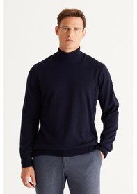 Resim AC&Co / Altınyıldız Classics Altinyildiz Classics Erkek Lacivert Standart Fit Normal Kesim Yarım Balıkçı Yaka Triko 4A4923100005LACXXL Lacivert 