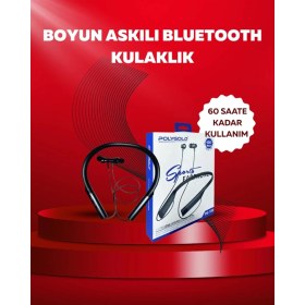 Resim MiraLive Polygold PG-100 Bluetooth 5.0 Boyun Bantlı Kulaklık - 50 Saat Konuşma Süresi, Type-C Şarj 