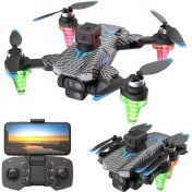 Resim Işıklı C19S Karbon Fiber Profesyonel Taşınabilir Drone 4K Hd Çift Kamera 