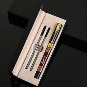 Resim 1 metal oyma nötr kalem + 2 kalemtıpağı + hediye kutusu seti, okula dönüş için öğrenci kalemleri, okul malzemeleri, sınıf, kişiselleştirilmiş yüksek kaliteli ofis ve iş hediyesi tükenmez kalem 