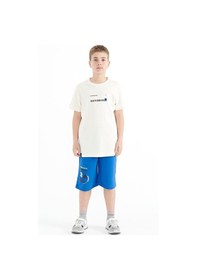 Resim Tommylife Tommy Life Ekru Baskı Detaylı O Yaka Standart Kalıp Erkek Çocuk T-shirt - 11117 Ekru 