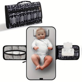 Resim SHUTUAN Taşınabilir Bebek Değiştirme Ped - Ayarlanabilir Kayışlarla Tek El Bebek Bezi Değiştirme Ped, Seyahat, Ev veya Hareketli Kullanım İçin Yıkanabilir ve Kompakt Tasarım - Mükemmel Bebek Duşu Hediyesi, Yeni Doğan Gereksinimleri, Bebek Bezi Değiştirme Ped, Eğlenceli Tasarım, Kolay Saklama Ağ Poşeti 