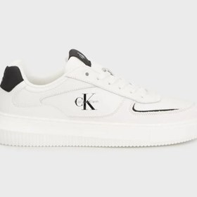 Resim Calvin Klein Kalın Tabanlı Bileksiz Deri-Nubuk Erkek Beyaz Sneaker YM0YM01426-01W 