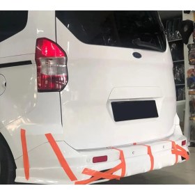 Resim Ford Tourneo Courier Uyumlu Egzoz Görünümlü Arka Ek Mat Siyah Plastik 