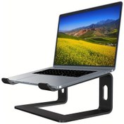 Resim Dashanshop Siyah 10-13 Inç Ayarlanabilir Yükseklikli Alüminyum Laptop Standı Ergonomik Masaüstü Dizüstü Bilgisayar Standı 