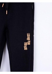 Resim Nk Kids Erkek Çocuk Pamuklu Bel Paça Lastikli Fermuar Cepli Pantolon-14730 Sıyah - Turuncu 