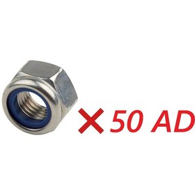 Resim Paslanmaz Fiberli Somun. M8. 50 Adet. 8mm. 