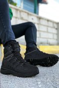 Resim Boy Uzatan Gizli Topuklu 7cm Siyah Füme Su Geçirmez Erkek Trekking Bot - Gg97361-1 GG97361-1 