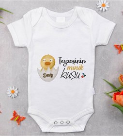 Resim Bitmeyenkartus Bk Kids Isimli Teyzesinin Minik Kuşu Tasarımlı Bebek Body Zıbın - Çok Renkli 