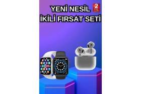 Resim Store Mania Ieg™ 3.nesil Tws Bluetooth Kulaklık ve Dokunmatik Ekran Akıllı Saat Sesli Görüşme 