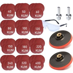Resim Ugr Cırt Zımpara Seti Matkap Aparat Gözlük 115 Mm 65 Parça N11.3750 