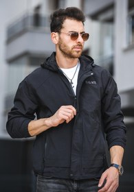 Resim Save Baskılı Suya Dayanaklı Slim Fit Erkek Mevsimlik Mont Yağmurluk - CAMEL / XL 