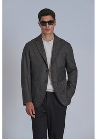 Resim Lufian Andre Spor Erkek Blazer Ceket Slim Fit Kahverengi Kahverengi 112140209100400 Kahverengi 