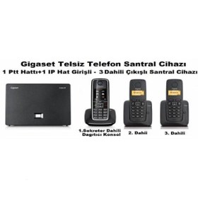 Resim Gigaset C530ip 3 Dahili Dect Telsiz Kablosuz Telefon Santrali 