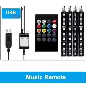 Resim Xiyu Shop USB Ar Rgb USB LED Şerit Işık Iç Tasarım Dekoratif Atmosfer Lambaları Şerit LED Uzaktan Kumandalı Ses Kontrollü Ritim Lambası (Yurt Dışından) 