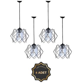 Resim Trend Kitchen 4 Adet Silvano Koza Prizma Sarkıt Salon, Mutfak, Çocuk Odası, Koridor Avize Siyah 