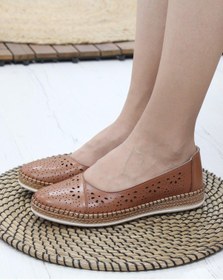 Resim Nesil Shoes Syg P24 Taba Hakiki Deri Kadın Ayakkabı-taba Taba 