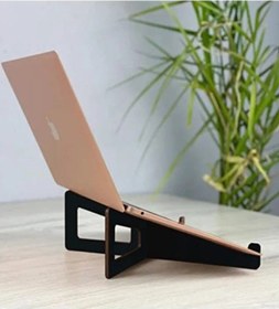 Resim Taşınabilir Ahşap Laptop Standı - Siyah 