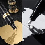 Resim 2'li Ayna İşaretleyicileri - Krom Altın ve Gümüş Metalik Uçlar, Su Bazlı Sanat İşaretleyicileri, Seramik, Cam ve Daha Fazlası İçin - DIY İmza ve Dekoratif Sanat Malzemeleri, Seramik Sanat Malzemeleri, Şık Yazma Aracı, Yüksek Kaliteli Mürekkep 