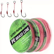 Resim 1 adet 10 metre 31.75-90.72KG 8 iplik PE misina, Yardım Kanca İçin Örme Misina, Tuzlu Su Balıkçılığı Jigging Kanca Trolling Yem Bağlama Misina 