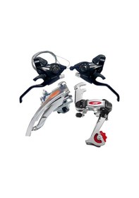 Resim Sunrun Bisiklet Vites Seti Ön Arka Attırıcı Otomatilk Kolları Set Siyah 