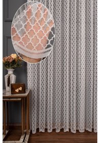 Resim Geometrik Desen Örme Tül Perde 1133 