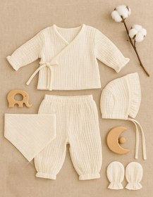 Resim Heianmono Kids 4 Kat Müslin % 100 Pamuk Yeni Doğan 10'lu Bebek Seti (Kız Bebek-Unisex) 