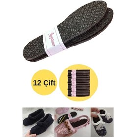 Resim İpekbazaar Eva - Yün Keçe Hobi Örgü Panduf Patik Tabanı Kaydırmaz - 12 Çift 